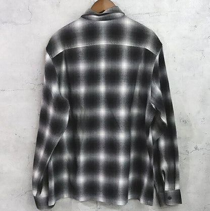 Supreme 22AW Shadow Plaid Flannel Zip Black White Shirt Size M