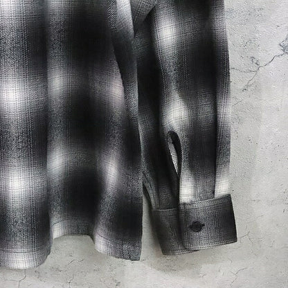 Supreme 22AW Shadow Plaid Flannel Zip Black White Shirt Size M