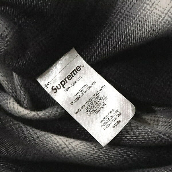 Supreme 22AW Shadow Plaid Flannel Zip Black White Shirt Size M
