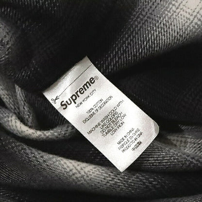 Supreme 22AW Shadow Plaid Flannel Zip Black White Shirt Size M