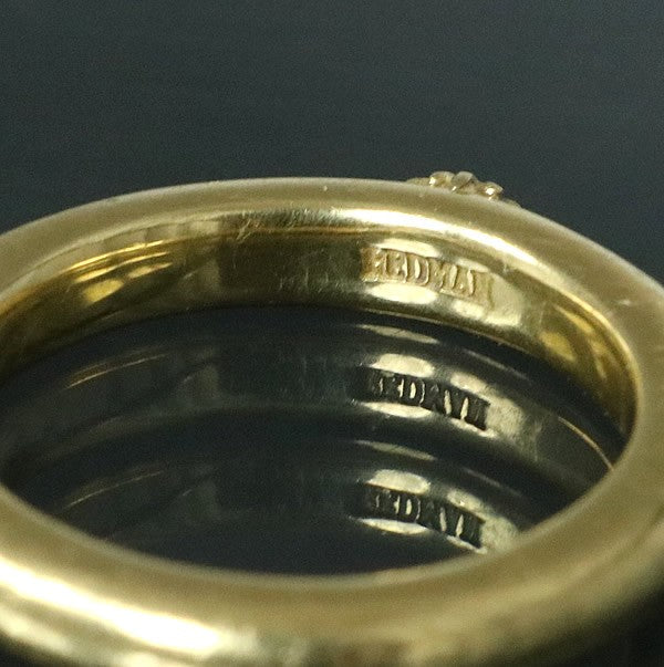 REDMAN 18K Gold Round Ring Size ONE SIZE