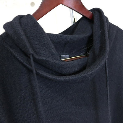 CHROME HEARTS Cashmere Cross Patch Knit Hoodie Black Size L