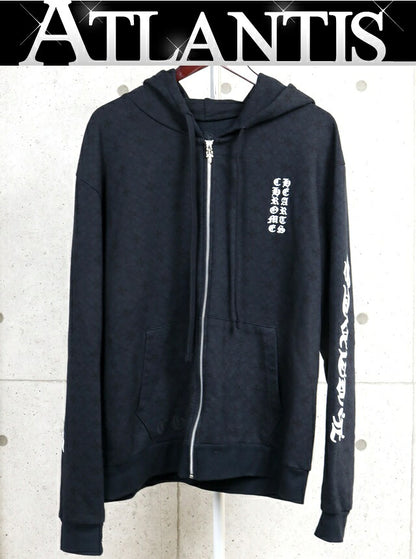 CHROME HEARTS CH Plus All Over Print Zip Hoodie Black Size M