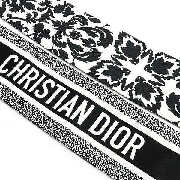 Christian Dior Mitzah Silk Scarf White Black Size ONE SIZE