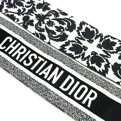 Christian Dior Mitzah Silk Scarf White Black Size ONE SIZE