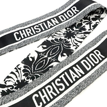 Christian Dior Mitzah Silk Scarf White Black Size ONE SIZE