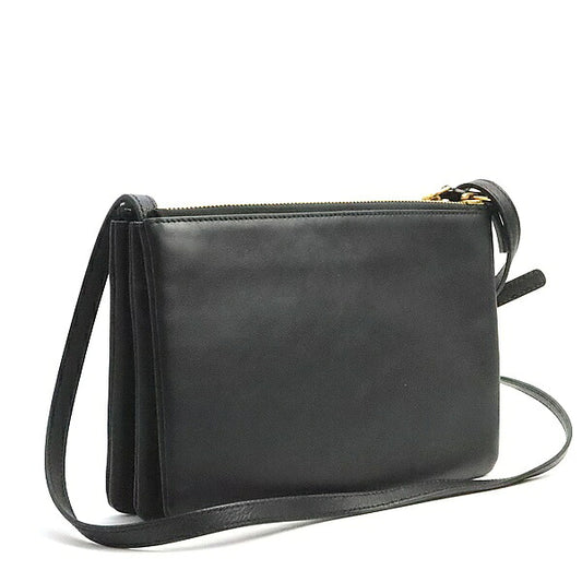 CELINE Trio Small Leather Black Shoulder Bag Size ONE SIZE