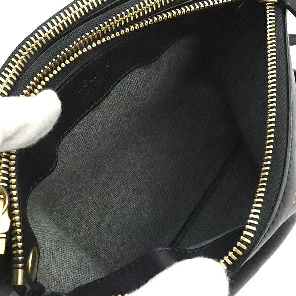 CELINE Trio Small Leather Black Shoulder Bag Size ONE SIZE