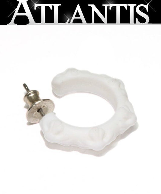 CHROME HEARTS White Silicone Hoop Earrings Size ONE SIZE