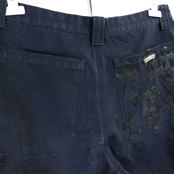 CHROME HEARTS Cross Patch Carpenter Double Knee Shorts Size 36