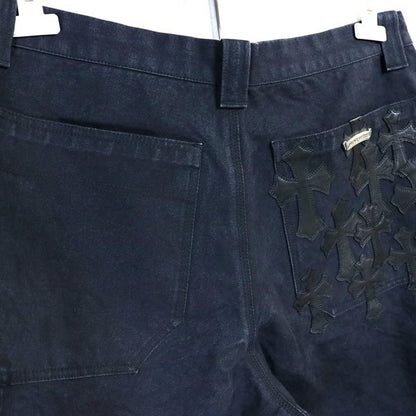 CHROME HEARTS Cross Patch Carpenter Double Knee Shorts Size 36