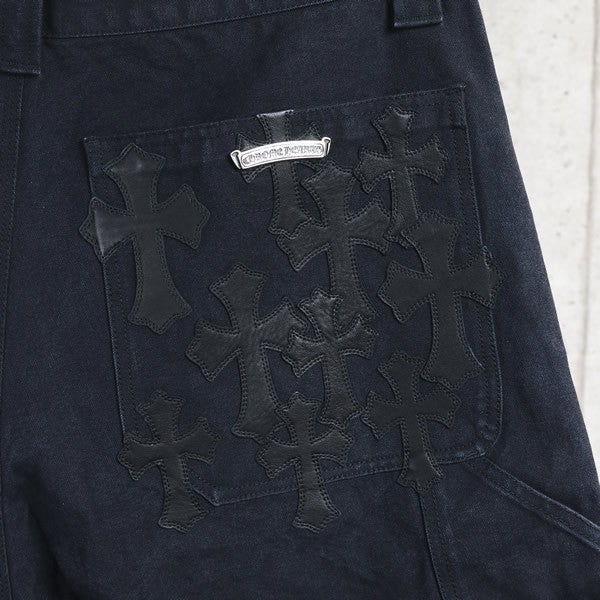 CHROME HEARTS Cross Patch Carpenter Double Knee Shorts Size 36