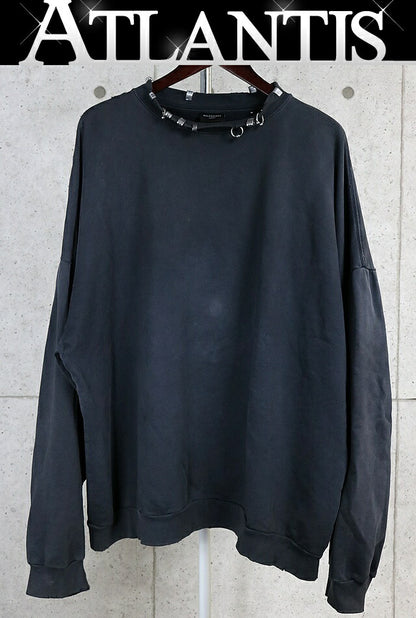 BALENCIAGA PIERCED ROUND Oversized Cotton Sweatshirt Size 4