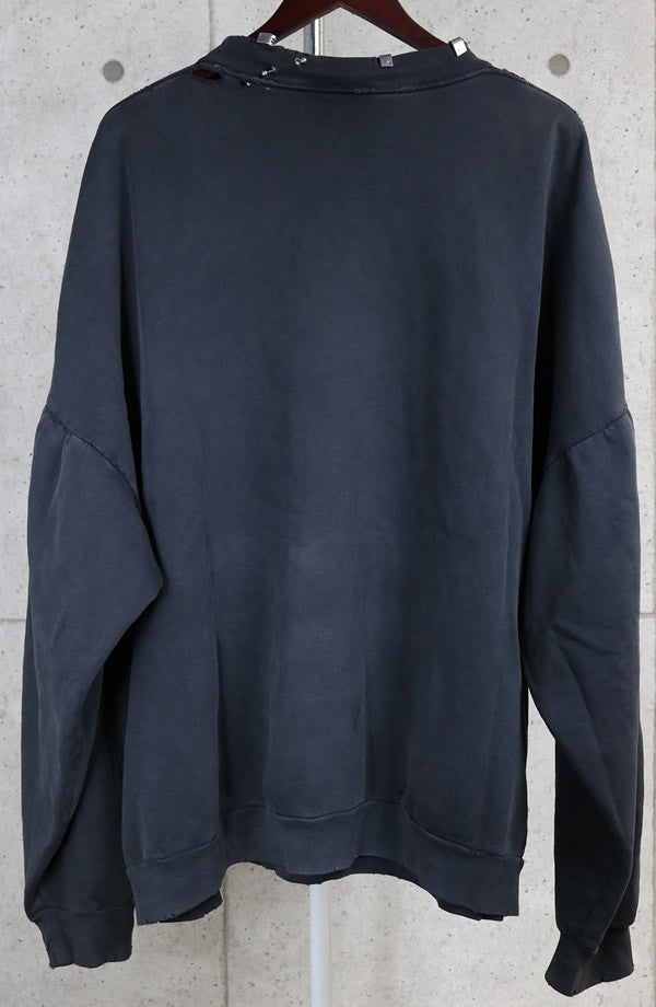 BALENCIAGA PIERCED ROUND Oversized Cotton Sweatshirt Size 4