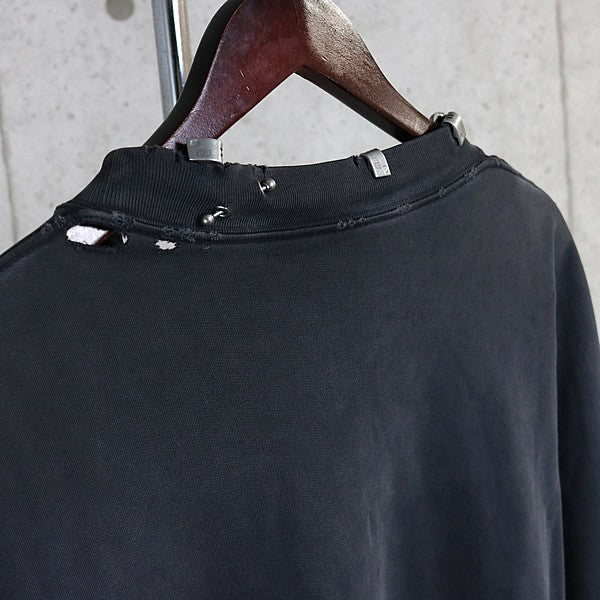 BALENCIAGA PIERCED ROUND Oversized Cotton Sweatshirt Size 4