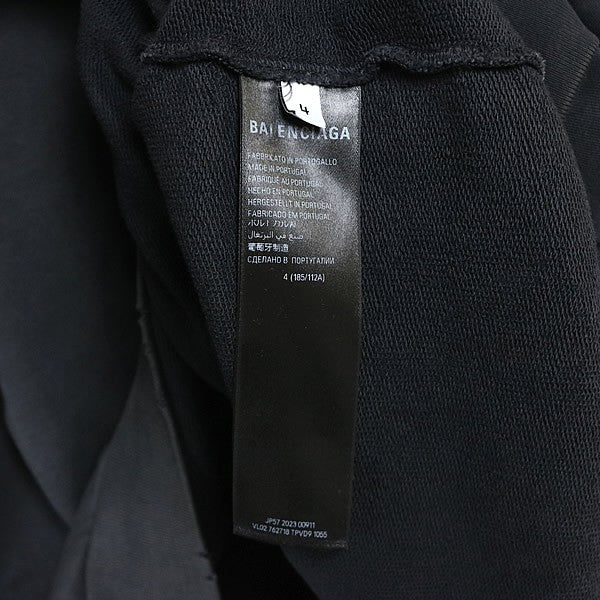 BALENCIAGA PIERCED ROUND Oversized Cotton Sweatshirt Size 4