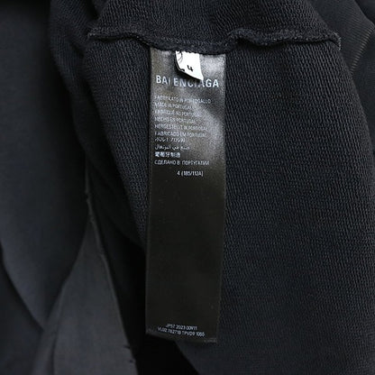 BALENCIAGA PIERCED ROUND Oversized Cotton Sweatshirt Size 4