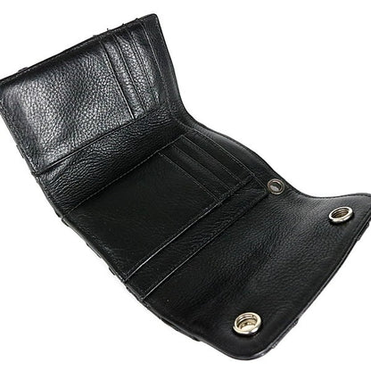 CHROME HEARTS Wave Mini Tri-Fold Wallet Black Size ONE SIZE