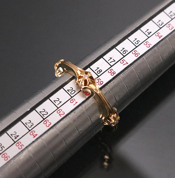 CHROME HEARTS 22K Plus & Bone Diamond Ring Size ONE SIZE
