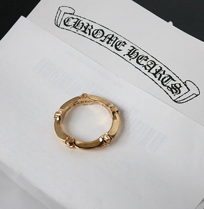 CHROME HEARTS 22K Plus & Bone Diamond Ring Size ONE SIZE