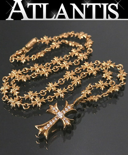 CHROME HEARTS 22K Tiny Fat Cross Pave Dia Size ONE SIZE