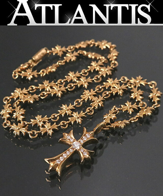 CHROME HEARTS 22K Tiny Fat Cross Pave Dia Size ONE SIZE