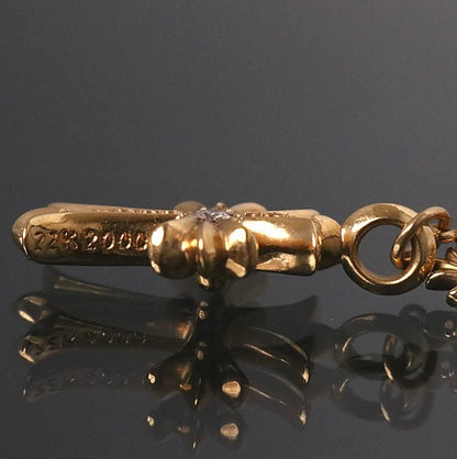 CHROME HEARTS 22K Tiny Fat Cross Pave Dia Size ONE SIZE