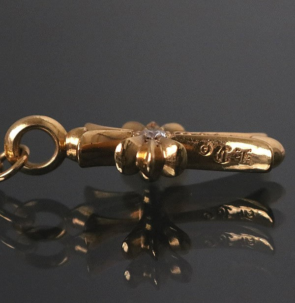 CHROME HEARTS 22K Tiny Fat Cross Pave Dia Size ONE SIZE