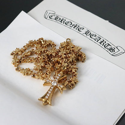 CHROME HEARTS 22K Tiny Fat Cross Pave Dia Size ONE SIZE