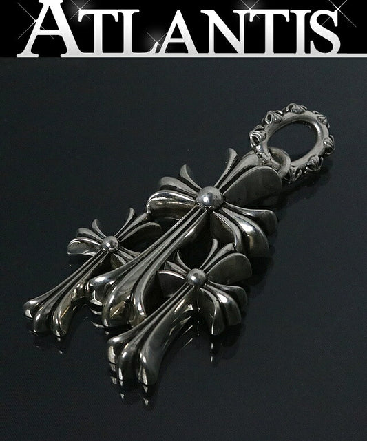 CHROME HEARTS Large 3CH Cross Pendant Silver Size ONE SIZE