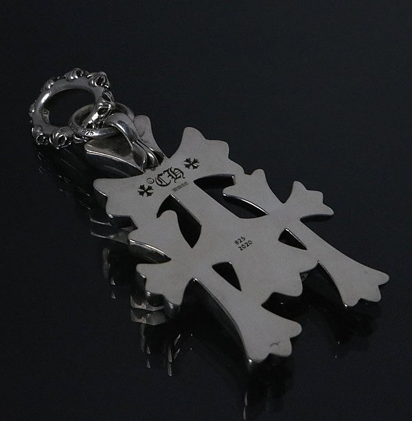 CHROME HEARTS Large 3CH Cross Pendant Silver Size ONE SIZE