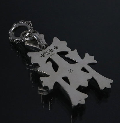 CHROME HEARTS Large 3CH Cross Pendant Silver Size ONE SIZE