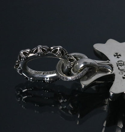 CHROME HEARTS Large 3CH Cross Pendant Silver Size ONE SIZE