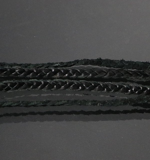 CHROME HEARTS Scroll Bolo Tip Leather Braid Necklace Silver