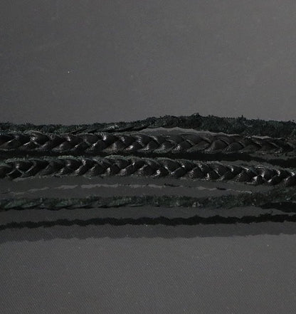 CHROME HEARTS Scroll Bolo Tip Leather Braid Necklace Silver