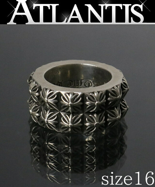 CHROME HEARTS Double Pete Punk Ring Silver Size US 8