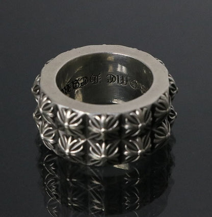 CHROME HEARTS Double Pete Punk Ring Silver Size ONE SIZE