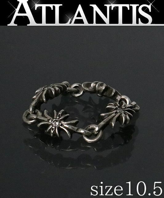 CHROME HEARTS Tiny E CH Plus Pave Diamond Ring Size US 5.5