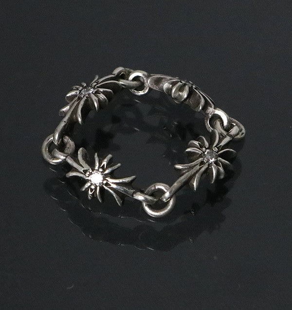 CHROME HEARTS Tiny E CH Plus Pave Diamond Ring Size ONE SIZE