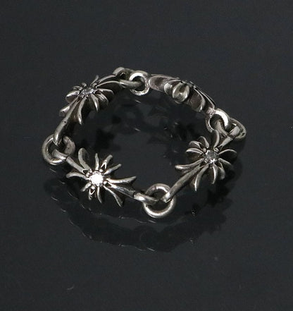 CHROME HEARTS Tiny E CH Plus Pave Diamond Ring Size ONE SIZE