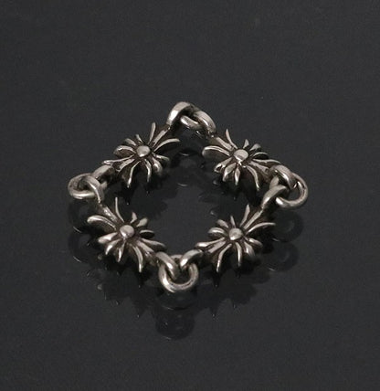 CHROME HEARTS Tiny E CH Plus Pave Diamond Ring Size ONE SIZE