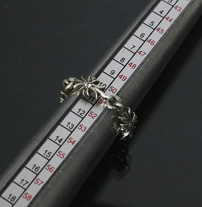 CHROME HEARTS Tiny E CH Plus Pave Diamond Ring Size ONE SIZE