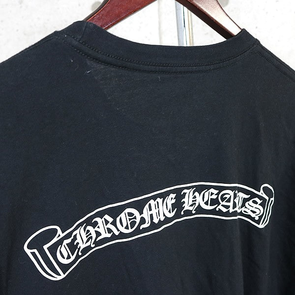 CHROME HEARTS Old English Scroll Label Long Sleeve Tee Black Size XL