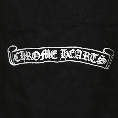 CHROME HEARTS Old English Scroll Label Long Sleeve Tee Black Size XL