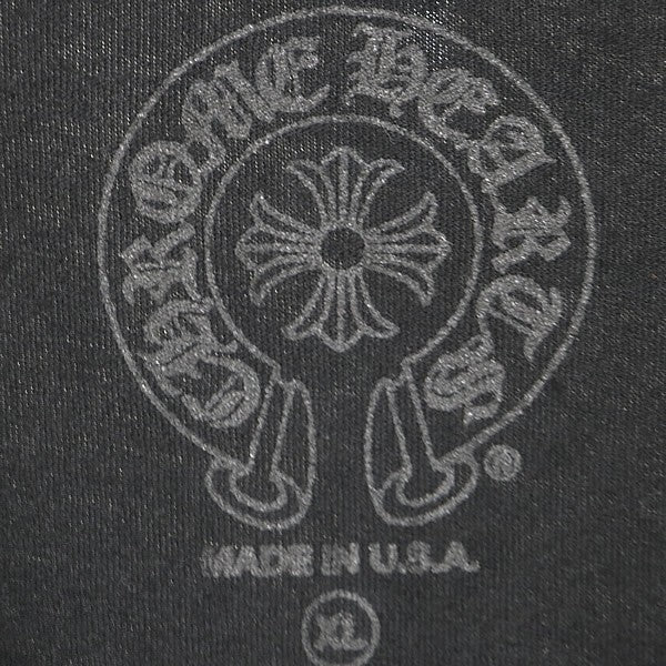 CHROME HEARTS Old English Scroll Label Long Sleeve Tee Black Size XL