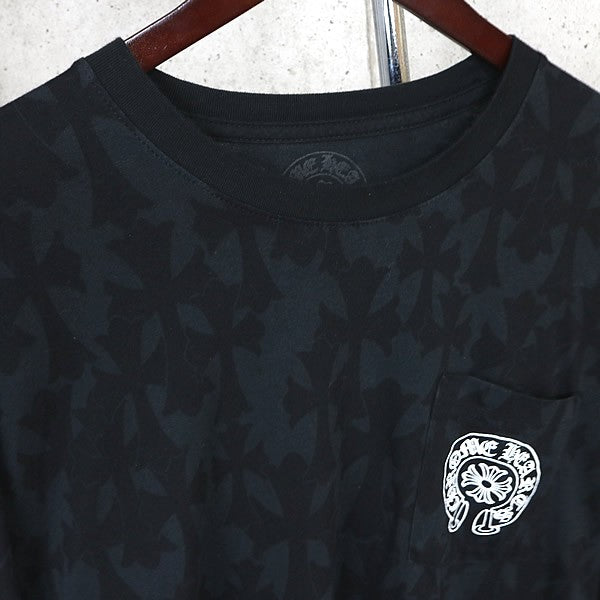 CHROME HEARTS CH Cross Floral Horseshoe Long Sleeve Tee Black Size L