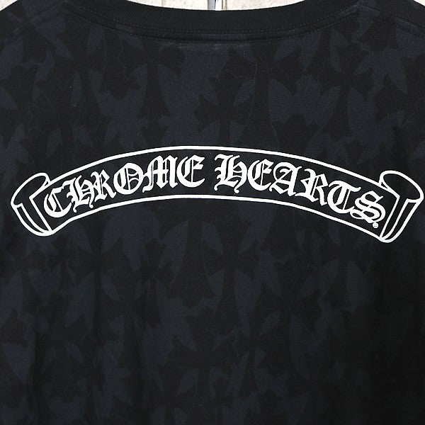 CHROME HEARTS CH Cross Floral Horseshoe Long Sleeve Tee Black Size L