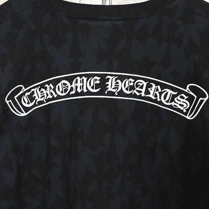 CHROME HEARTS CH Cross Floral Horseshoe Long Sleeve Tee Black Size L