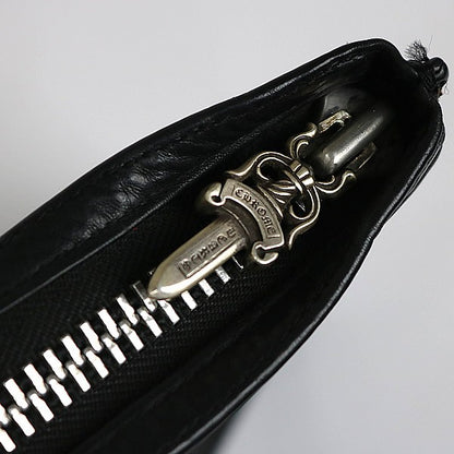 CHROME HEARTS Filigree Plus Leather Clutch Bag Size ONE SIZE