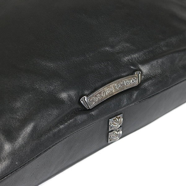 CHROME HEARTS Pyramid Studs Leather Clutch Bag Size Black